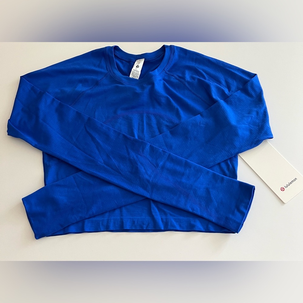 Lululemon Swiftly Tech Cropped LS Shirt 2.0
Cerulean Blue / Cerulean Blue
Sz 8 - Picture 3 of 4